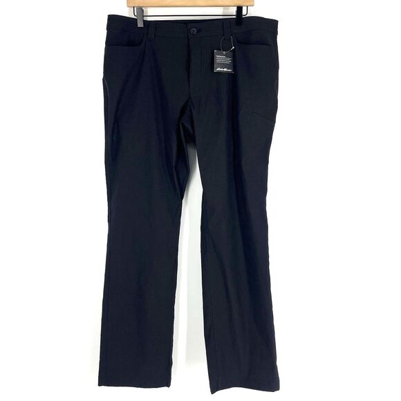 Eddie Bauer Rainier Pants Size 16 Womens Black Hiking Stretch Straight UPF 50+ - Picture 1 of 10